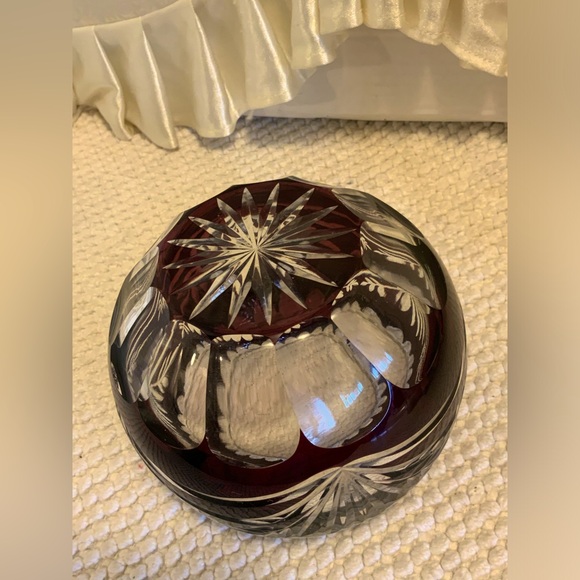 CUT GLASS ROSE BOWL